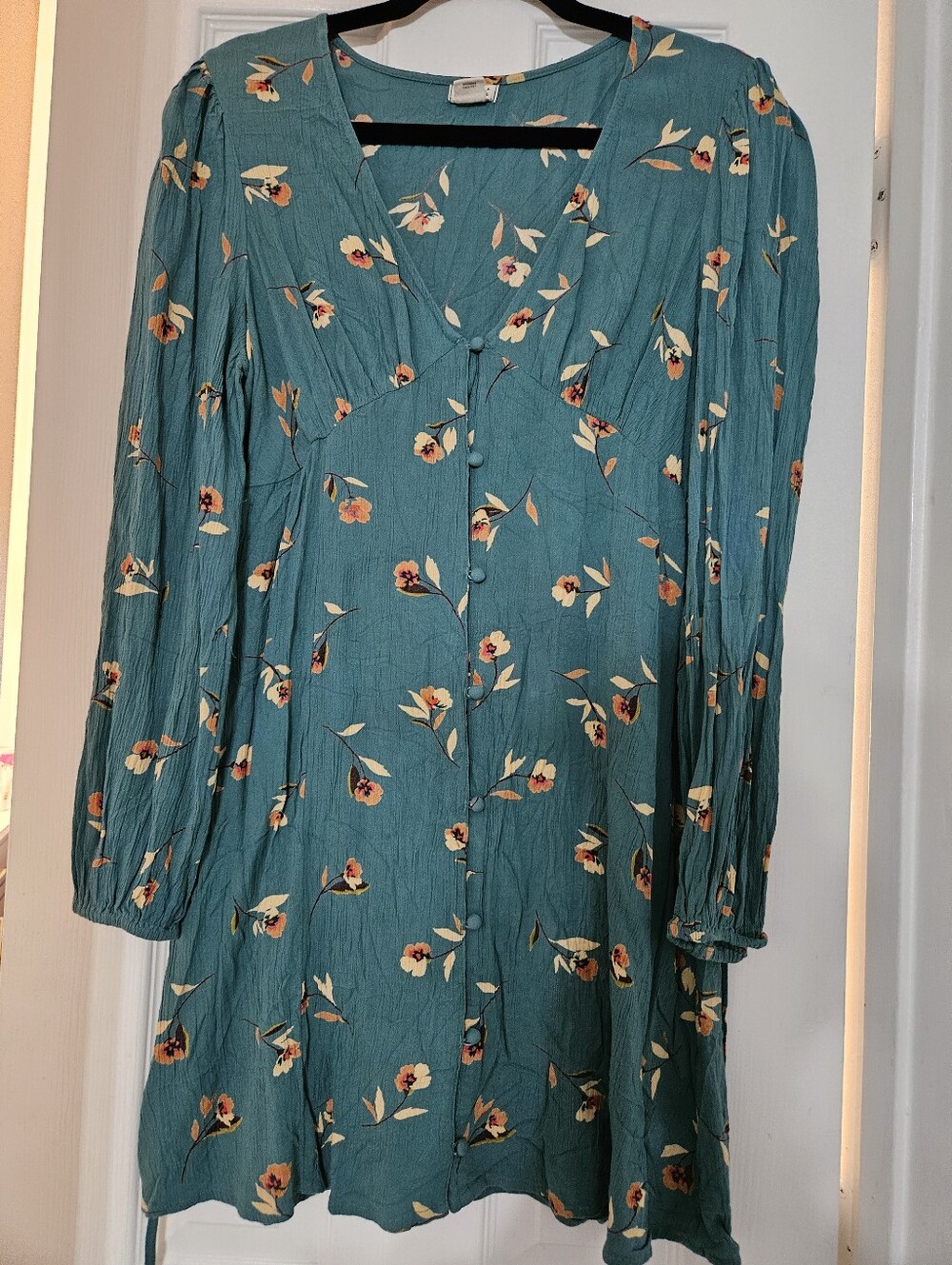 Billabong Teal Floral Button-Front Dress